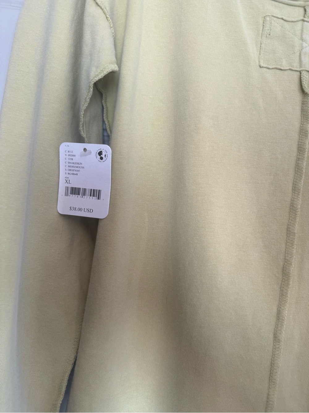 NWT Free People We The Free Moss Green Long Sleeve Can't Let Go Tee size xl - Picture 9 of 11